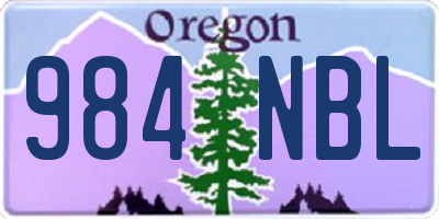 OR license plate 984NBL