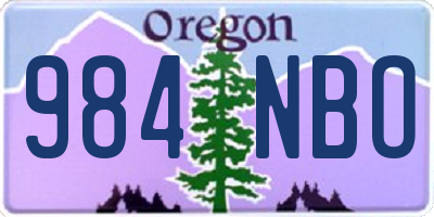 OR license plate 984NBO