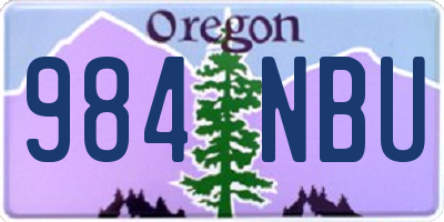 OR license plate 984NBU