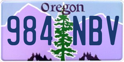 OR license plate 984NBV