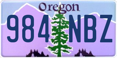 OR license plate 984NBZ
