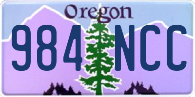 OR license plate 984NCC