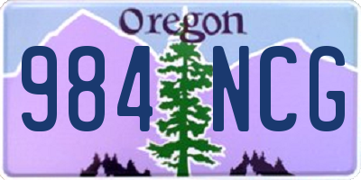 OR license plate 984NCG