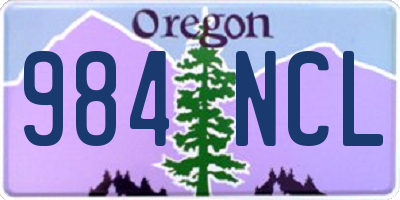 OR license plate 984NCL