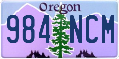 OR license plate 984NCM