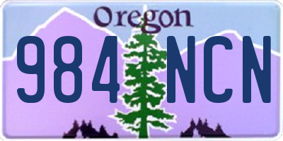 OR license plate 984NCN