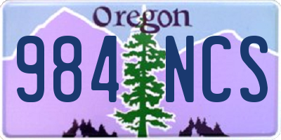 OR license plate 984NCS