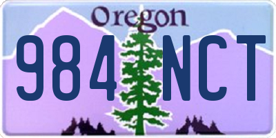 OR license plate 984NCT