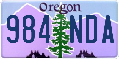 OR license plate 984NDA