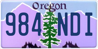 OR license plate 984NDI