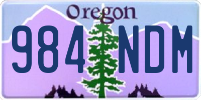 OR license plate 984NDM