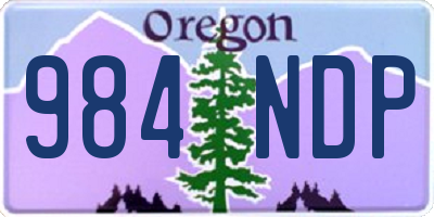 OR license plate 984NDP