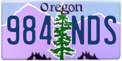 OR license plate 984NDS