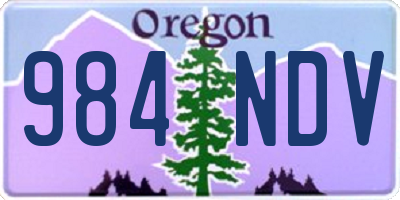 OR license plate 984NDV