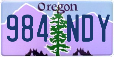 OR license plate 984NDY