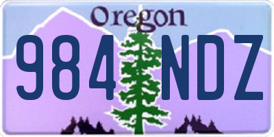 OR license plate 984NDZ