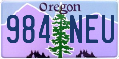 OR license plate 984NEU