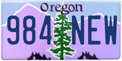 OR license plate 984NEW