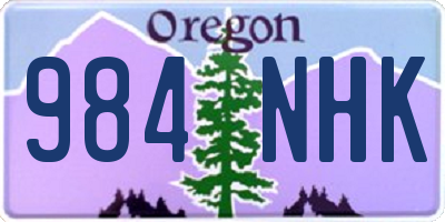 OR license plate 984NHK