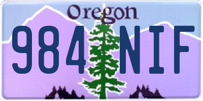 OR license plate 984NIF