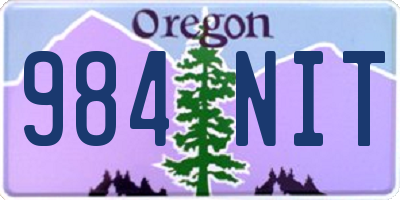 OR license plate 984NIT