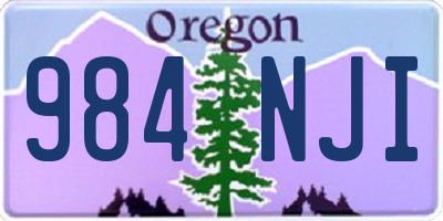 OR license plate 984NJI