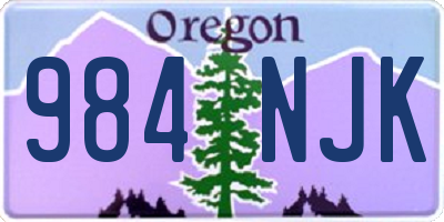 OR license plate 984NJK