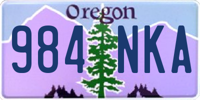 OR license plate 984NKA
