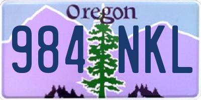 OR license plate 984NKL