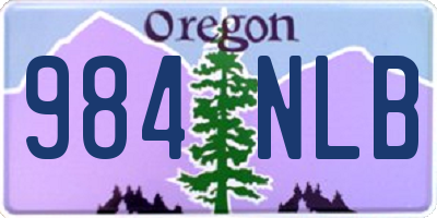 OR license plate 984NLB
