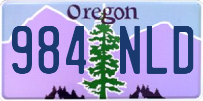 OR license plate 984NLD