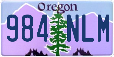 OR license plate 984NLM
