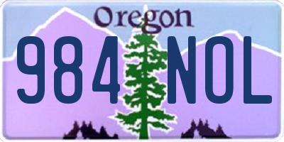 OR license plate 984NOL