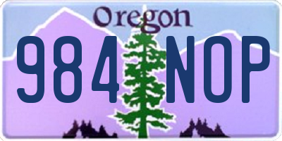 OR license plate 984NOP