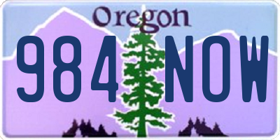 OR license plate 984NOW