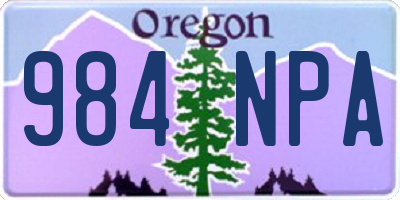 OR license plate 984NPA