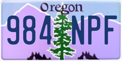 OR license plate 984NPF
