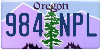 OR license plate 984NPL