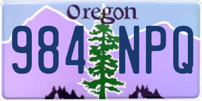 OR license plate 984NPQ