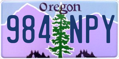 OR license plate 984NPY