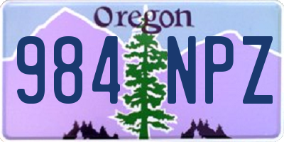 OR license plate 984NPZ