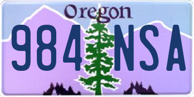 OR license plate 984NSA