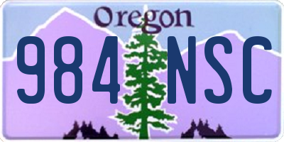 OR license plate 984NSC