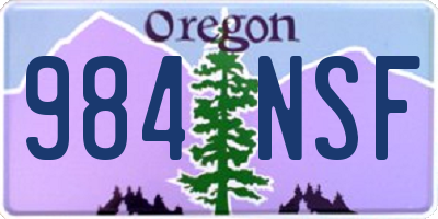 OR license plate 984NSF