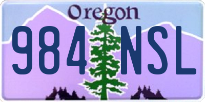OR license plate 984NSL