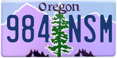 OR license plate 984NSM