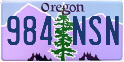 OR license plate 984NSN