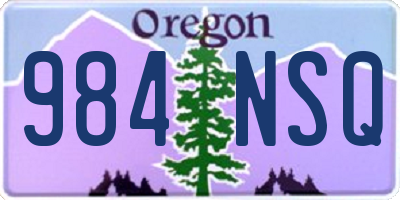 OR license plate 984NSQ