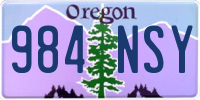 OR license plate 984NSY