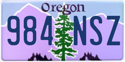 OR license plate 984NSZ